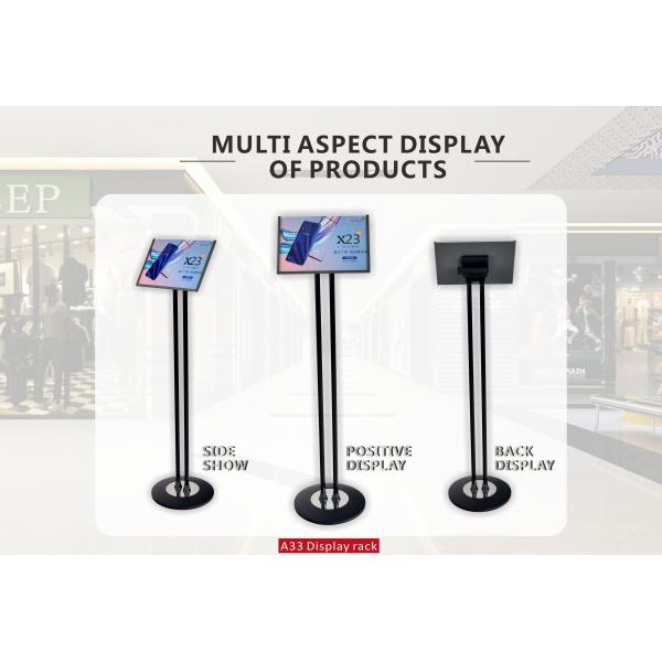Base 280mm Poster Display Stand Double Pole Frame Angle Adjustable