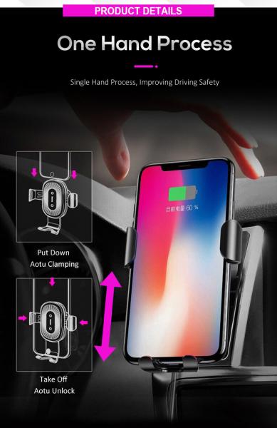 EU Automatic Clamping 10W QI Wireless Car Charger