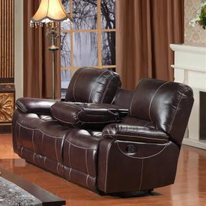 Best ODM Hotel Leather Power Recliner Sofa , Durable Leather Couch With Electric Recliners wholesale
