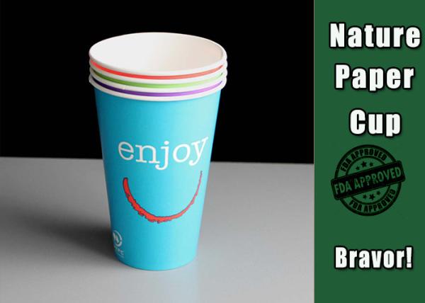 Cheap 600ml Paper Cup Best Cold Drink Cups With Lids Big Size / FSC / SGS / FDA for sale