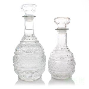 fancy empty glass wine bottle