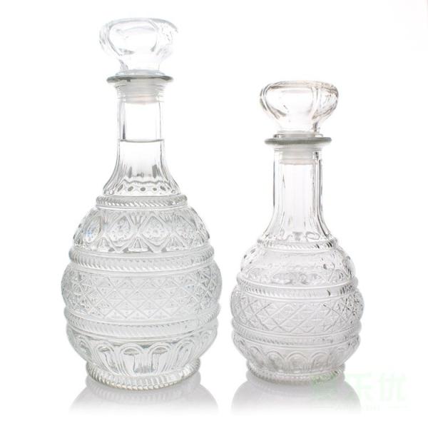Cheap fancy empty glass wine bottle for sale