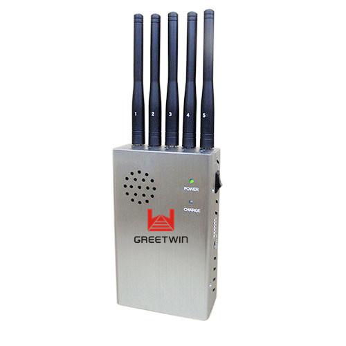 Cheap 3G 4G Pocket Sized Portable Signal Jammer With Five Channels And Five Antennas for sale