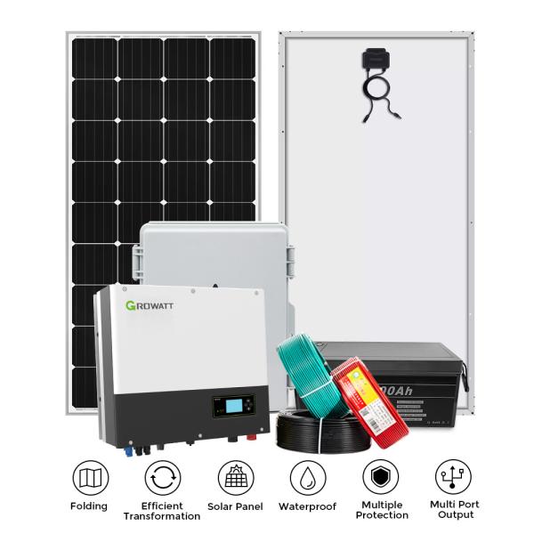 Cheap 400w Monocrystalline Monofacial Solar Panel Home Systems With MPPT Controller for sale