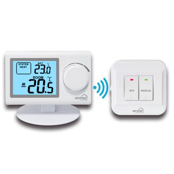 Cheap Large LCD Display Wireless Room Thermostat For Temperature Control for sale