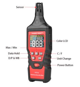 China 60 Degree Digital Lcd Temperature Thermometer Humidity Meter Clock on sale