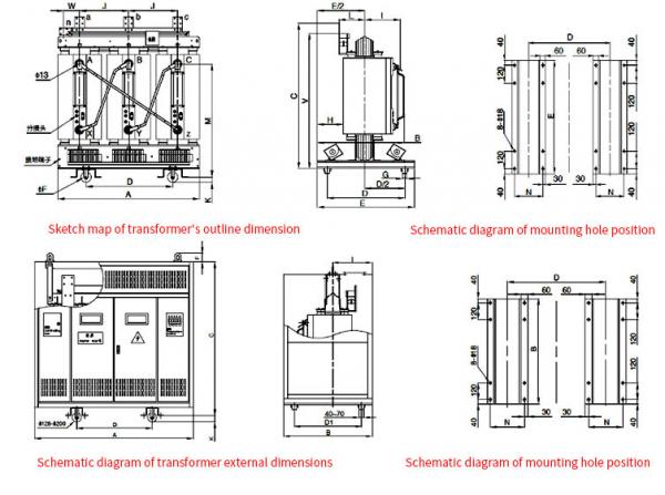 Three Phase Dry Type Distribution Transformer 30 - 3000kva Rated Capacity