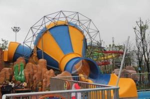 China Mini Tornado Water Slide For Aqua Park , Customized Color Fiberglass Kids Playground Slide on sale