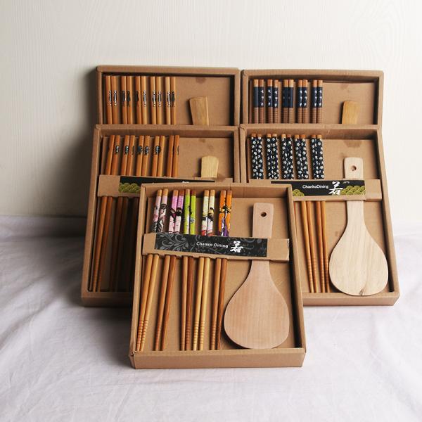 Cheap 5 Pairs Beech Wooden Chopstick Set , washable Reusable Wood Chopsticks With Box for sale