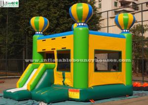 Best Yellow Green Balloon Kids Inflatable Bouncy Castles With Slide For Birthday Party wholesale