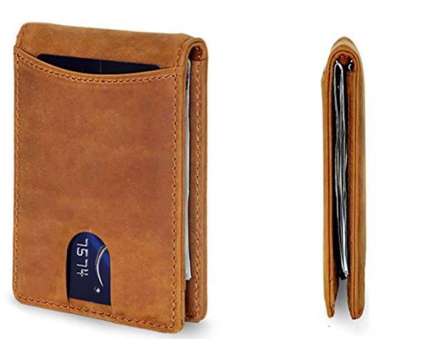 Cheap Minimalist Stylish Leather Wallet / Money Clip Wallet With Front Pocket for sale