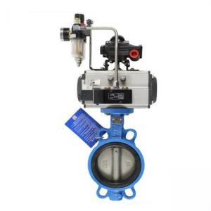 Best Double Soft Seat Wafer Butterfly Valve 15kg With Pneumatic Actuator wholesale