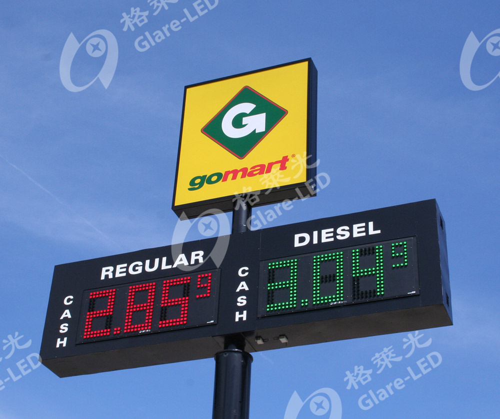 USA 8.889 LED Gas Sign with System Connectivity 3G RF/TCP/IP vms message board