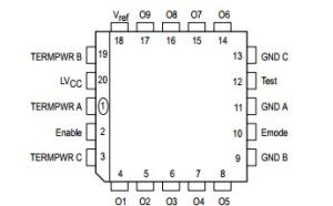 Integrated Circuit Chip 9-Bit Switchable SCSI Passive Bus Terminator  MCCS146818BFN MOTOROLA PLCC28 