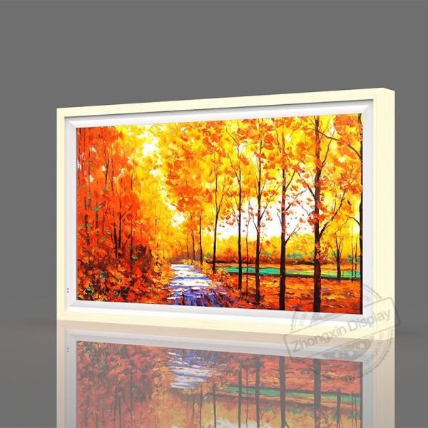 Cheap Wall Mount 43inch Wooden Art Frame LCD Display With  VGA USB Connectivity And 350 Cd/M² Brightness for sale