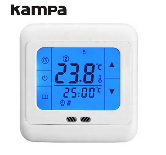 Cheap Touch Screen Heating Thermostat AC230V 16A with 3M sensor wire Temperature Controller for sale