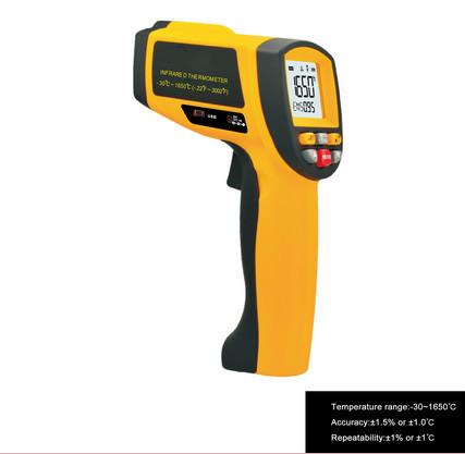 Cheap Temperature range -30 ~ 1650℃  Safe Non contact Laser Infrared Thermometer IR1651 for sale