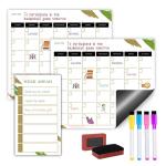 Magnetic Dry Erase Reusable Daily Weekly Monthly Planner Set 17x11'' A3 A4