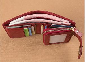 China Purse lady short 2019 leather zipper folding card bag integrated fashion women's multi-function small wallet on sale