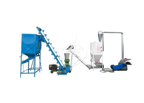 Cheap Small Scale Feed Pellet Production Line Easy Operation With Low Power Consumption for sale