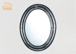 Best Oval Industrial Style Fiberglass Furniture Silver Mosaic Glass Framed Wall Mirror wholesale