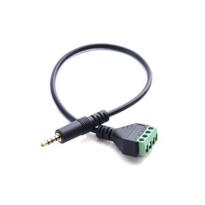 China 3.5mm 4-Pole Stereo Headphone Audio Male Plug to Screw Terminals Block Adapter Expansion Cable on sale