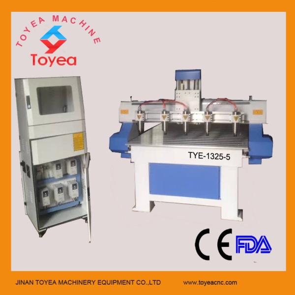 Cheap Multi-heads CNC  Router machine for 3D wood relief with 5 spindles,computer cabinet,Mach 3 systemTYE-1325-5 for sale