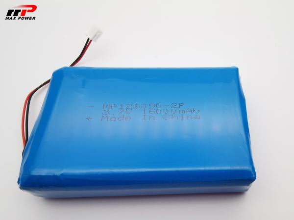 Cheap 126090 3.7V 16AH 1S2P Lithium Polymer Battery IEC CB UL for sale
