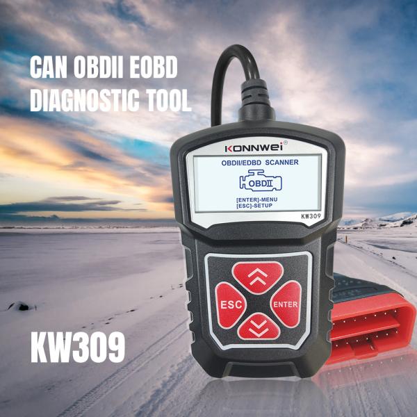 Cheap ABS 2inch Screen KW309 OBD2 Code Reader Universal Konnwei Scan Tool for sale