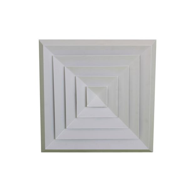 Cheap 1 2 3 Way RAL Color Beveled Edge Square Ceiling Diffuser With Removable Core for sale
