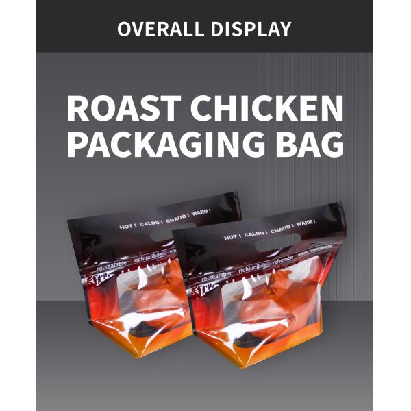 Custom Handheld Hole Roast Chicken Packaging Bag Plastic Roast Grilled Chicken Bag With Zipper