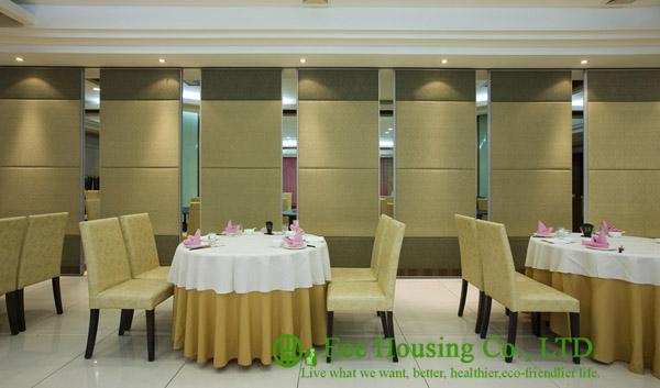 Cheap Soft Fabric / Leather Finished Movable Partition Wall For Dinning Hall, Good Sound Insulation for sale