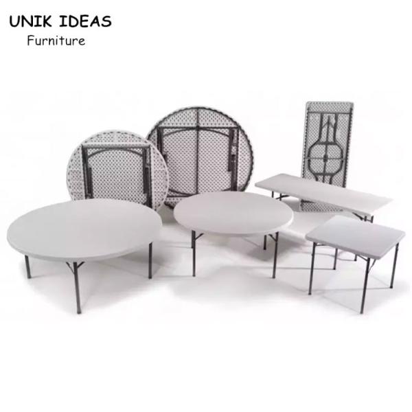 Cheap 5ft HDPE Plastic Round Table Foldable Portable For Outdoor Party Event for sale