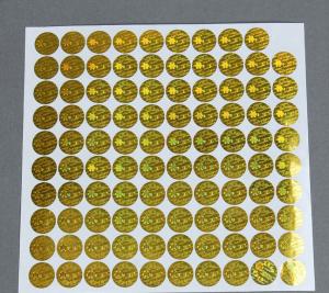 Best Gold Anti - Fake Security Hologram Sticker Customized Size With Shape wholesale