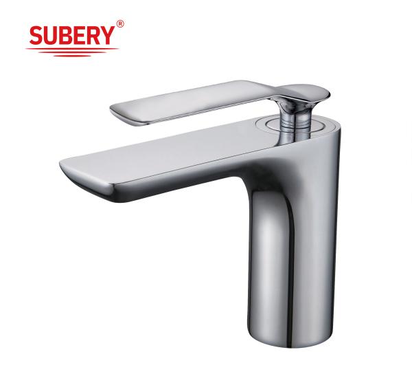 Cheap Basin Faucets Chrome Modern Bathroom Sink Faucet Single Handle Washbasin Hot Cold Mixer Water Tap for sale
