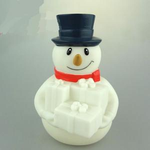 Best Rubber Christmas Light Up Snowman LED Light Ornament Multi Color Changing wholesale