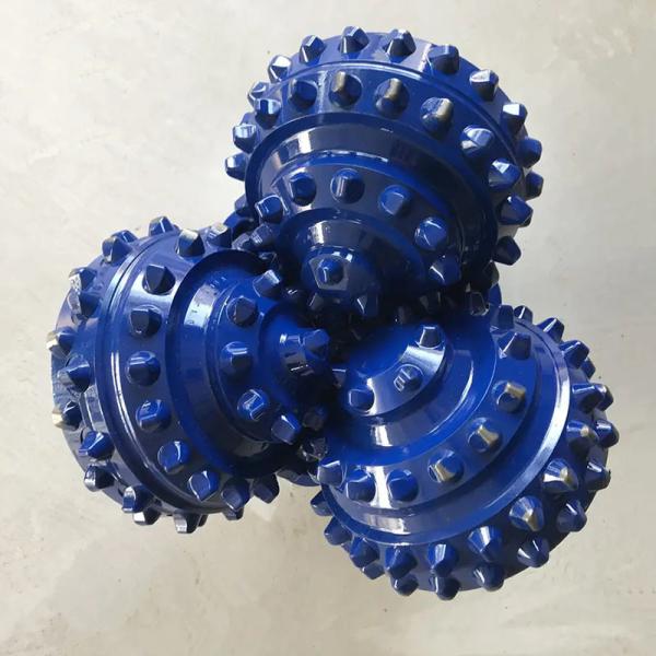 Cheap Blue API Three Cones Bit Tri Roller Cone Bit Hard Faced Bearing Surface for sale