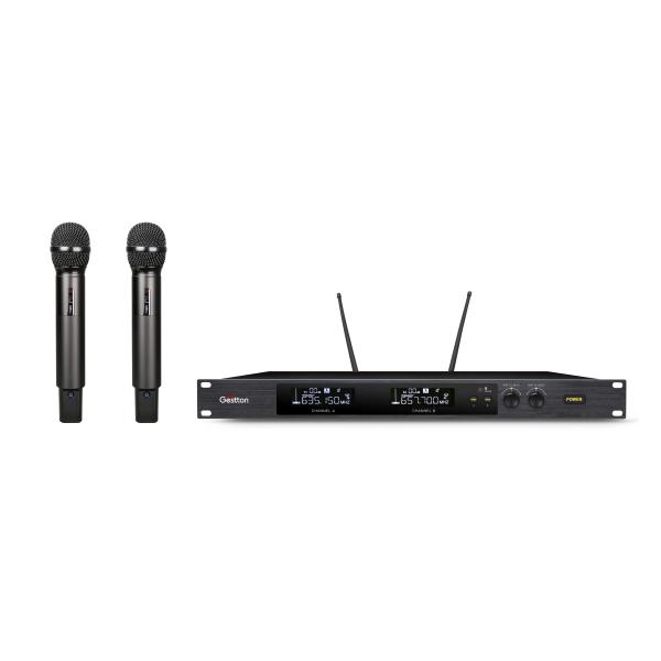 Cheap EIA 19" 1U Dual Channel UHF Wireless Microphone For Karaoke Singing for sale