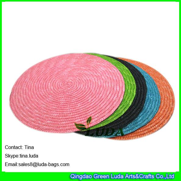 Cheap LUDA personalized placemats wheat straw woven round placemats for sale