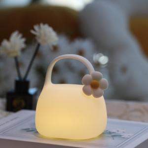 China Custom Logo Portable Clapping Touch Control LED Night Light New Design Birthday Gift Bedroom Silicone Atmosphere USB Rechargeable on sale