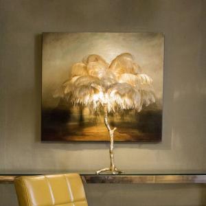 China Nordic Ostrich Feather table lamp Palm Tree table lights Interior Lighting(WH-MTB-102) on sale