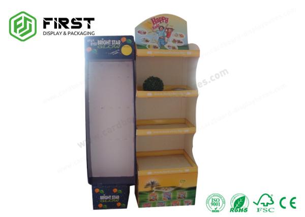 Cheap Floor Standing Foldable Color Printing Cardboard Floor Display Shelf Customized for sale