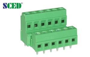 China Right Angle Wire Inlet Terminal Block PCB Pitch 3.81mm 300v 10A 2P - 28P on sale