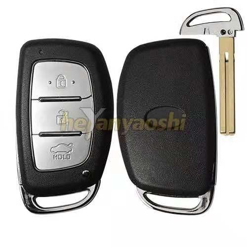 Cheap Silver Button Pad Hyundai Smart Key Shell Without Logo / Car Key Case Shell for sale