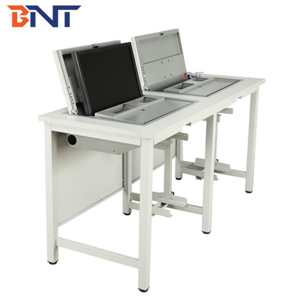Cheap Manual Flip Up Student Computer Desk With PC Slot for sale