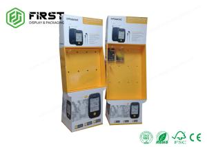 China Supermarket Retail Pop Displays Stand Cardboard Paper Hanging Floor Display With Hook on sale