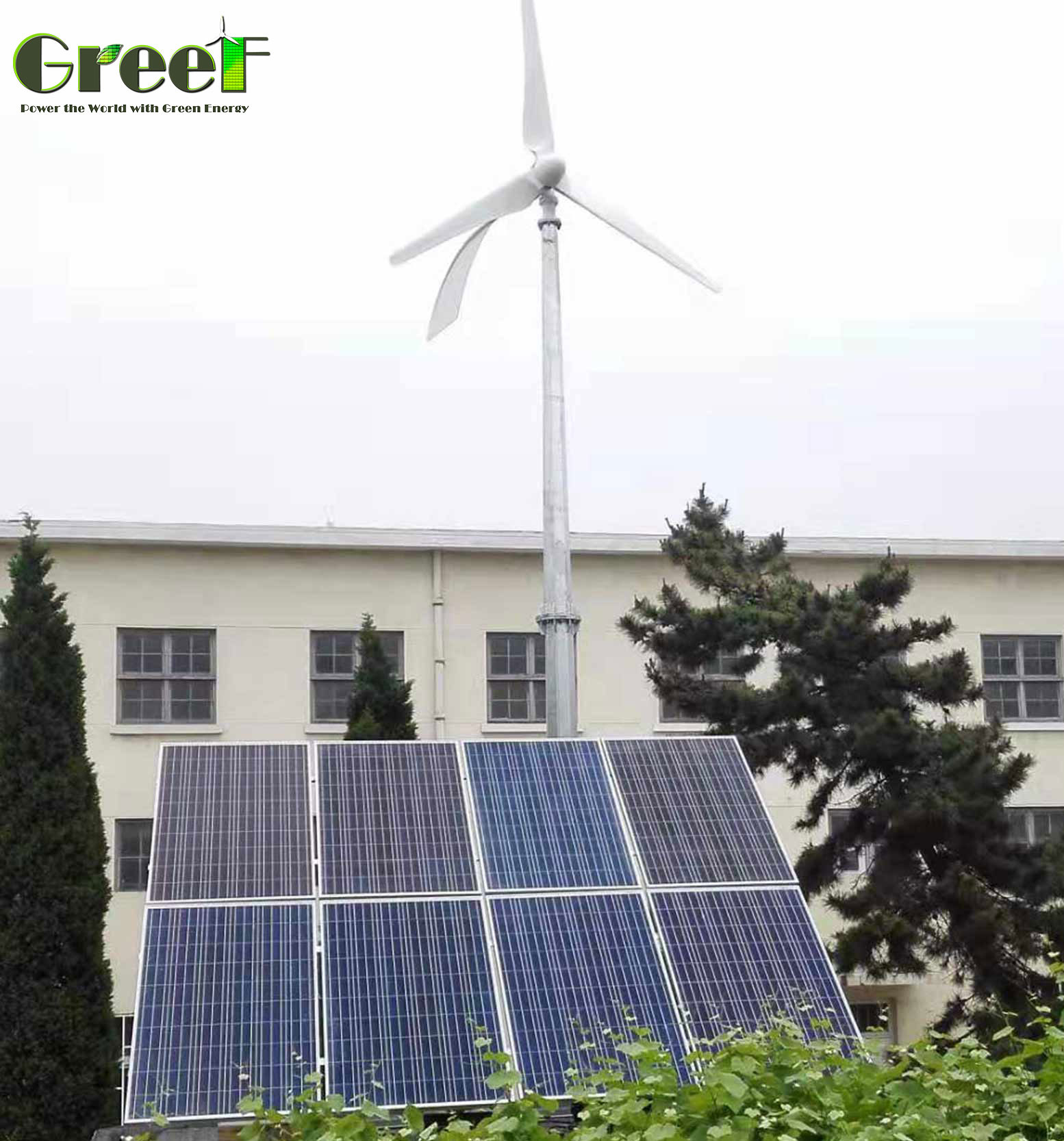 1KW 2KW 3 Phase Solar Wind Hybrid System Horizontal Wind Turbine Rooftop