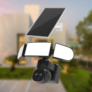 China Dual Lens Home Security Camera 4G Human Motion Tracking 1500 Lumens Street Light Camera on sale