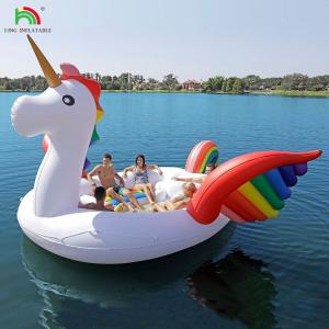 China 6 Person Inflatable Unicorn Water Mount Sea Lake Pool Float Water Toy Giant Unicorn Inflatable Floating Bed for Water Party on sale