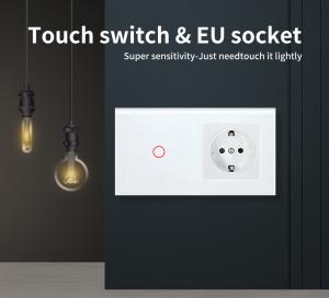 Euro Standard Type 157 touch switch socket combination for circular mounting box